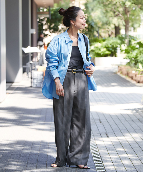 B.C STOCK(ベーセーストック)の「《追加》無地ストライプポケットシャツ(シャツ/ブラウス・レディース・ブルー/ホワイト/ネイビー・FREE)」の18枚目の写真