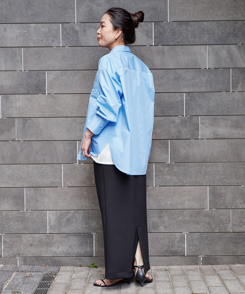 B.C STOCK(ベーセーストック)の「《追加》無地ストライプポケットシャツ(シャツ/ブラウス・レディース・ブルー/ホワイト/ネイビー・FREE)」の21枚目の写真