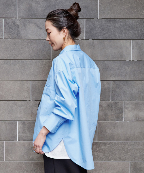 B.C STOCK(ベーセーストック)の「《追加》無地ストライプポケットシャツ(シャツ/ブラウス・レディース・ブルー/ホワイト/ネイビー・FREE)」の20枚目の写真