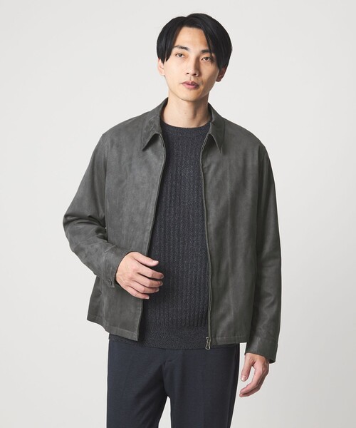 green label relaxing(グリーンレーベルリラクシング)の「DC ポリエステル スエードライク ブルゾン(ブルゾン・メンズ・ベージュ/グレー系・XL/L/M/S)」の2枚目の写真