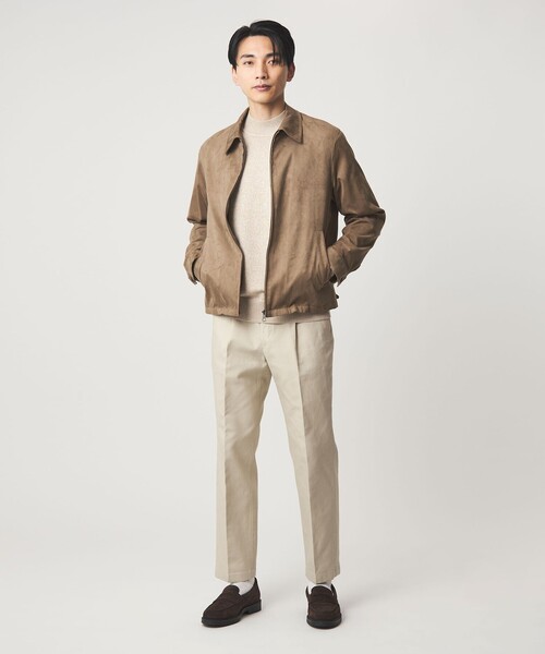 green label relaxing(グリーンレーベルリラクシング)の「DC ポリエステル スエードライク ブルゾン(ブルゾン・メンズ・ベージュ/グレー系・XL/L/M/S)」の3枚目の写真