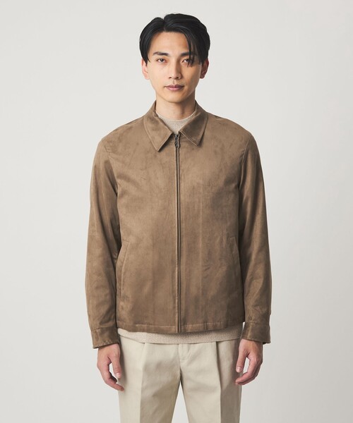 green label relaxing(グリーンレーベルリラクシング)の「DC ポリエステル スエードライク ブルゾン(ブルゾン・メンズ・ベージュ/グレー系・XL/L/M/S)」の5枚目の写真