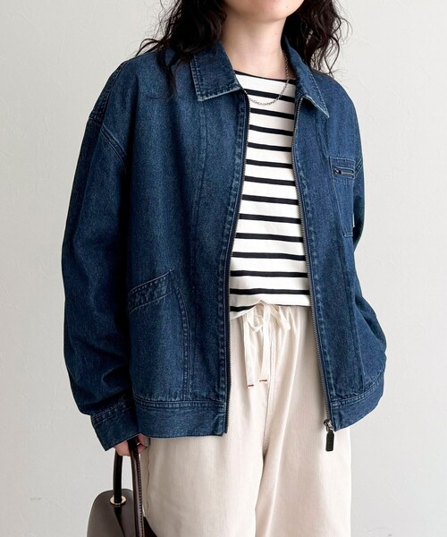 fredy emue（フレディエミュ）の「【GEVACO/ゲバコ】デニムジップアップジャケット（デニムジャケット・レディース・ブルー/ネイビー・38）」の8枚目の写真