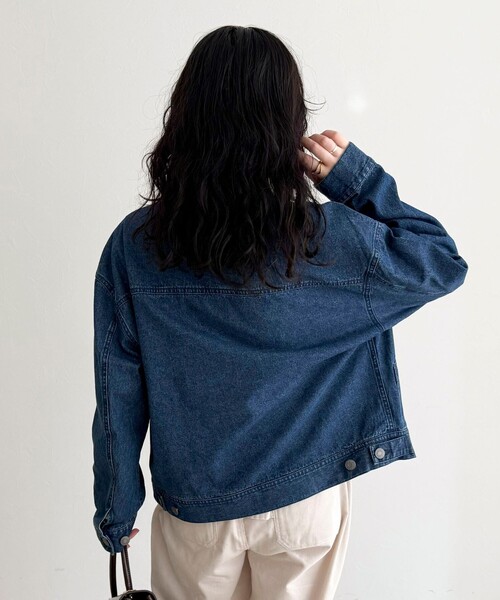 fredy emue（フレディエミュ）の「【GEVACO/ゲバコ】デニムジップアップジャケット（デニムジャケット・レディース・ブルー/ネイビー・38）」の9枚目の写真