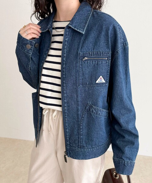 fredy emue（フレディエミュ）の「【GEVACO/ゲバコ】デニムジップアップジャケット（デニムジャケット・レディース・ブルー/ネイビー・38）」の10枚目の写真