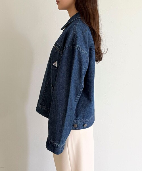 fredy emue（フレディエミュ）の「【GEVACO/ゲバコ】デニムジップアップジャケット（デニムジャケット・レディース・ブルー/ネイビー・38）」の12枚目の写真