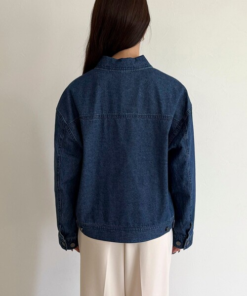 fredy emue（フレディエミュ）の「【GEVACO/ゲバコ】デニムジップアップジャケット（デニムジャケット・レディース・ブルー/ネイビー・38）」の13枚目の写真