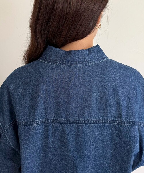 fredy emue（フレディエミュ）の「【GEVACO/ゲバコ】デニムジップアップジャケット（デニムジャケット・レディース・ブルー/ネイビー・38）」の14枚目の写真