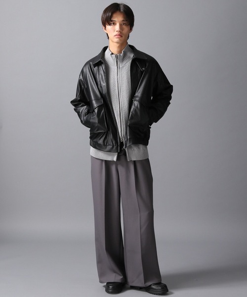 LAKOLE（ラコレ）の「ドライバーズニットカーデ / 598618（ニット/セーター・メンズ・ブラック/パープル/グレー・MEDIUM/LARGE）」の7枚目の写真