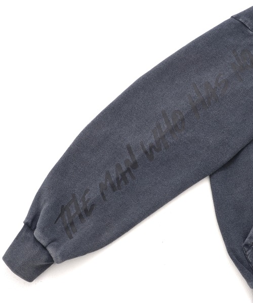 Revo.(レボ)の「Y2K グランジ加工 ダブルジップ ショート丈 ジップパーカー 裏毛 スウェット(パーカー・メンズ・チャコール/ホワイト/ブラウン・M/L)」の7枚目の写真