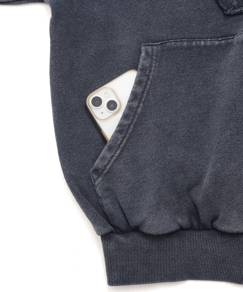 Revo.(レボ)の「Y2K グランジ加工 ダブルジップ ショート丈 ジップパーカー 裏毛 スウェット(パーカー・メンズ・チャコール/ホワイト/ブラウン・M/L)」の13枚目の写真