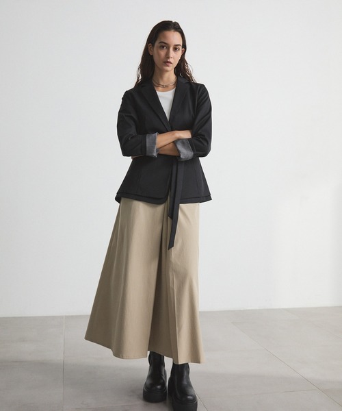 CITY TOKYO(シティトウキョウ)の「Layered Jacket/レイヤードジャケット/テーラードジャケット(テーラードジャケット・レディース・ブラック/チャコールグレー・1/2)」の13枚目の写真