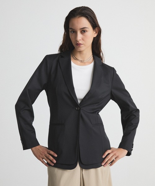 CITY TOKYO(シティトウキョウ)の「Layered Jacket/レイヤードジャケット/テーラードジャケット(テーラードジャケット・レディース・ブラック/チャコールグレー・1/2)」の10枚目の写真