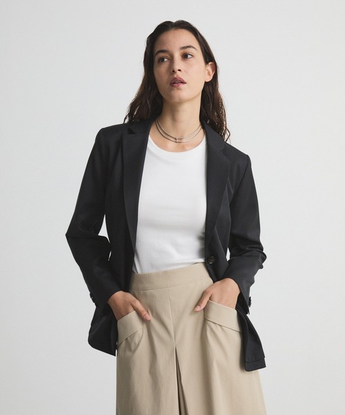 CITY TOKYO(シティトウキョウ)の「Layered Jacket/レイヤードジャケット/テーラードジャケット(テーラードジャケット・レディース・ブラック/チャコールグレー・1/2)」の11枚目の写真