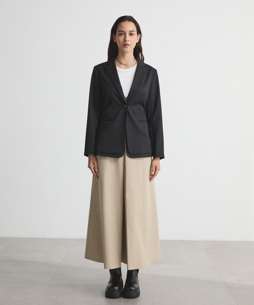 CITY TOKYO(シティトウキョウ)の「Layered Jacket/レイヤードジャケット/テーラードジャケット(テーラードジャケット・レディース・ブラック/チャコールグレー・1/2)」の14枚目の写真