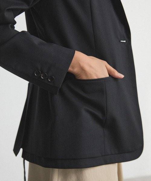 CITY TOKYO(シティトウキョウ)の「Layered Jacket/レイヤードジャケット/テーラードジャケット(テーラードジャケット・レディース・ブラック/チャコールグレー・1/2)」の17枚目の写真