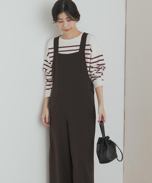 URBAN RESEARCH DOORS(アーバンリサーチドアーズ)の「リラックスイージーサロペット(サロペット/オーバーオール・レディース・ブラウン/ブラック・MEDIUM/SMALL)」の1枚目の写真