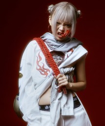 VANSON（ヴァンソン）の「JACKROSE×VANSON×GALFY-炎犬Long Sleeve Tee（Tシャツ/カットソー）」