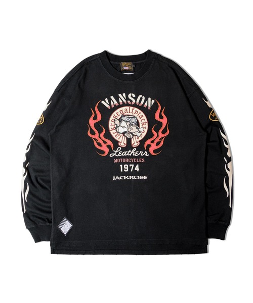 JACKROSE×VANSON×GALFY-炎犬Long Sleeve Tee（Tシャツ/カットソー