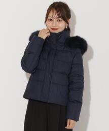 フォックス フード付」に該当するダウンジャケット/コート（ブルー