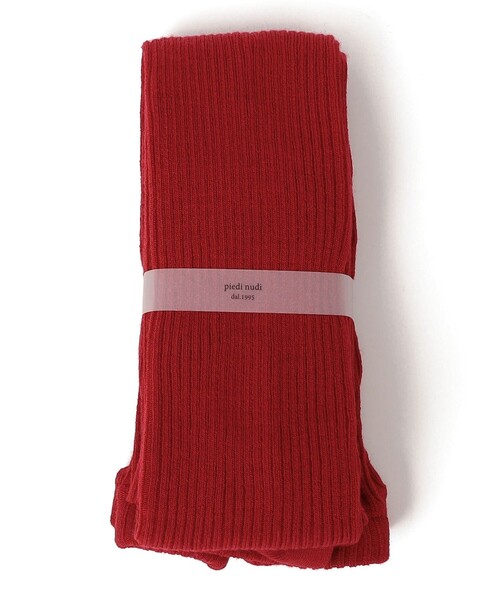Piedi Nudi（ピエディヌーディ）の「Piedi Nudi:リブ タイツ（タイツ/ストッキング・レディース・レッド/ダークグレー・ONE SIZE）」の2枚目の写真