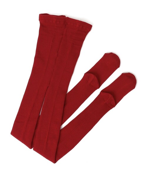 Piedi Nudi（ピエディヌーディ）の「Piedi Nudi:リブ タイツ（タイツ/ストッキング・レディース・レッド/ダークグレー・ONE SIZE）」の3枚目の写真