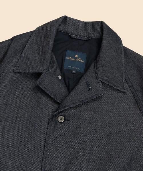 BROOKS BROTHERS(ブルックスブラザーズ)の「ウール デニム ロングコート(ステンカラーコート・メンズ・ブルー・SMALL/LARGE/MEDIUM)」の3枚目の写真