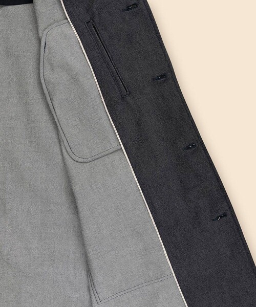 BROOKS BROTHERS(ブルックスブラザーズ)の「ウール デニム ロングコート(ステンカラーコート・メンズ・ブルー・SMALL/LARGE/MEDIUM)」の5枚目の写真