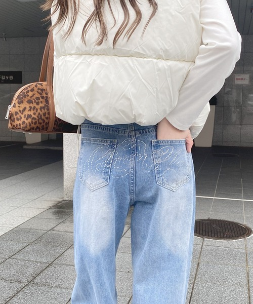 frunco(フランコ)の「バッグラインストーンデニムパンツ(その他パンツ・レディース・ブルー・MEDIUM)」の6枚目の写真