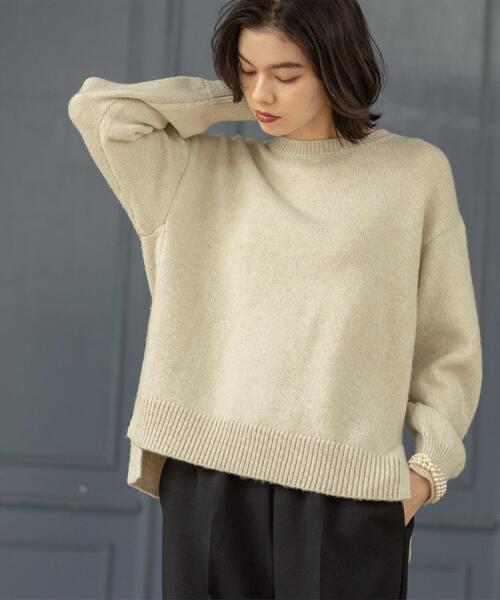 セール】リラクシークルーネックニット【洗濯機OK】（ニット/セーター