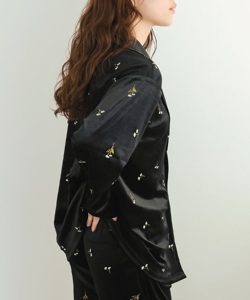 pufe】フラワー刺繍ベロアジャケット（その他アウター）｜pufe