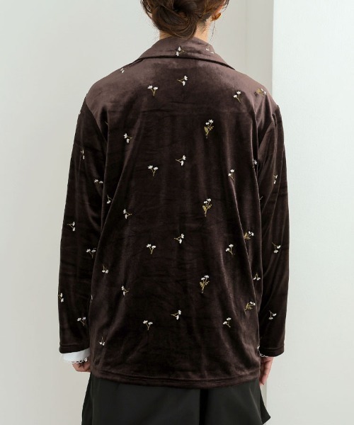 pufe】フラワー刺繍ベロアジャケット（その他アウター）｜pufe