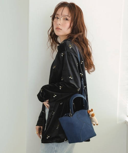 pufe】フラワー刺繍ベロアジャケット（その他アウター）｜pufe