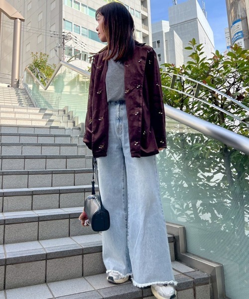 セール】【pufe】フラワー刺繍ベロアジャケット（その他アウター