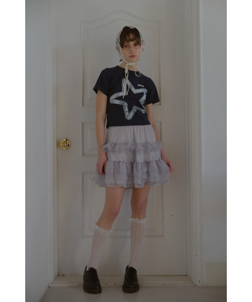 LETERIE(レテリー)の「STAR PRINTIED T-SHIRT_NAVY(Tシャツ/カットソー・レディース・ネイビー・FREE)」の3枚目の写真