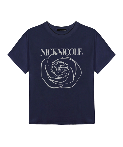 NICK&NICOLE（ニックアンドニコール）の「BIG ROSE SLEEVE TOP_NAVY SILVER（Tシャツ/カットソー・レディース・その他・FREE）」の4枚目の写真