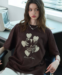 CPGN STUDIO（コンパーニョ）の「ハートルナ半袖Tシャツブラウン（Tシャツ/カットソー）」