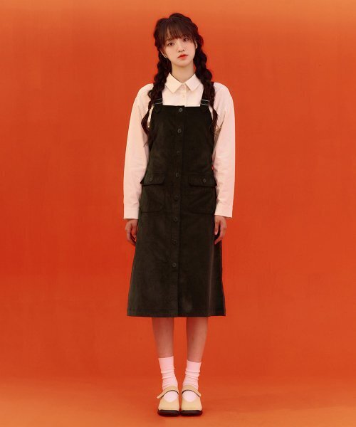 CHASECULT(チェイスカルト)の「女性コーデュロイビスチェワンピース-CFRG6171C09(ワンピース・レディース・チャコールグレー・90/85)」の4枚目の写真