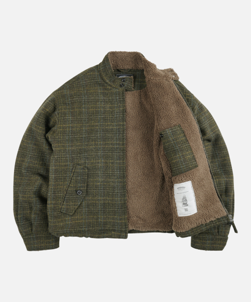 FRIZMWORKS(フリズムワークス)の「FLUFFY WOOL HARRINGTON JACKET _ SEAWEED(ブルゾン・メンズ・その他・X-LARGE/SMALL/MEDIUM/LARGE)」の4枚目の写真