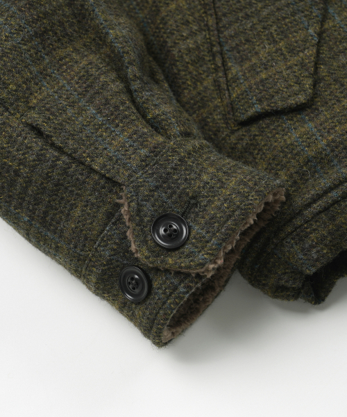 FRIZMWORKS(フリズムワークス)の「FLUFFY WOOL HARRINGTON JACKET _ SEAWEED(ブルゾン・メンズ・その他・X-LARGE/SMALL/MEDIUM/LARGE)」の2枚目の写真