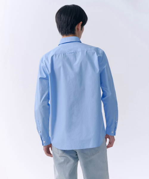 MUSINSA STANDARD（ムシンサスタンダード）の「ベーシックウォッシュドポプリンシャツ[ソックスブルー]（シャツ/ブラウス・メンズ・その他・SMALL/MEDIUM/LARGE/X-LARGE/XX-LARGE）」の2枚目の写真