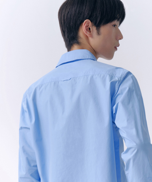 MUSINSA STANDARD（ムシンサスタンダード）の「ベーシックウォッシュドポプリンシャツ[ソックスブルー]（シャツ/ブラウス・メンズ・その他・SMALL/MEDIUM/LARGE/X-LARGE/XX-LARGE）」の4枚目の写真