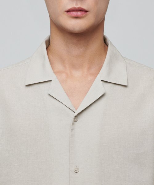 MUSINSA STANDARD(ムシンサスタンダード)の「オープンカラー半袖テンセルリネンシャツ【ライトベージュ】(シャツ/ブラウス・メンズ・その他・XX-LARGE)」の3枚目の写真
