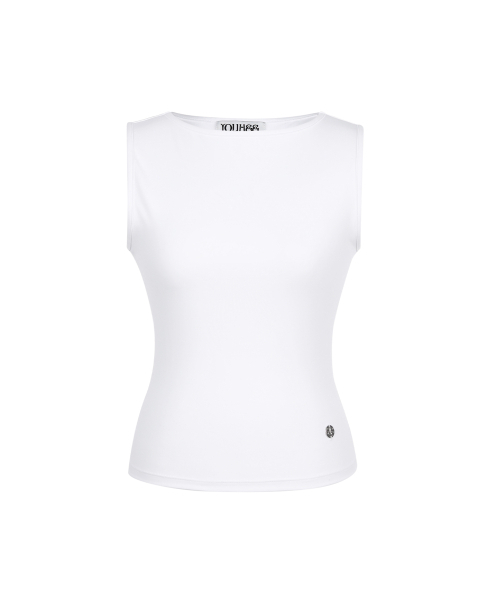 YOUHEE（ユヒ）の「BASIC BOAT NECK SLEVELESS WHITE（Tシャツ/カットソー・レディース・その他・SMALL/MEDIUM）」の2枚目の写真