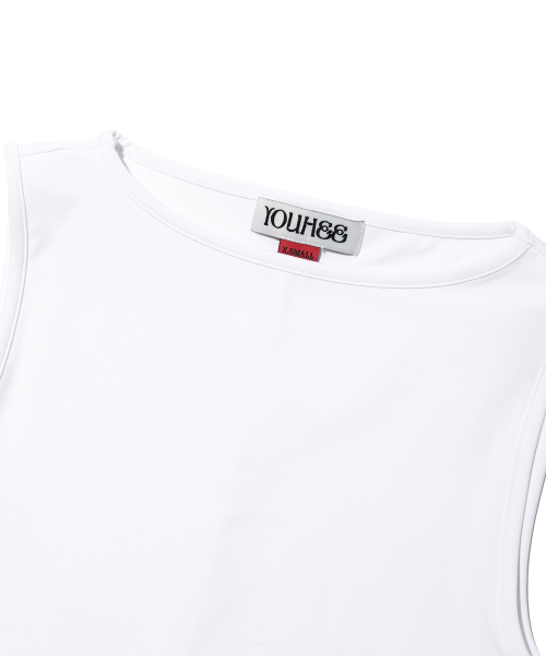 YOUHEE（ユヒ）の「BASIC BOAT NECK SLEVELESS WHITE（Tシャツ/カットソー・レディース・その他・SMALL/MEDIUM）」の4枚目の写真
