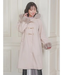 Re-J&SUPURE（リジェイアンドスプル）の「【大きいサイズ】ビット付きフェイクファーロングコート（ダッフルコート）」