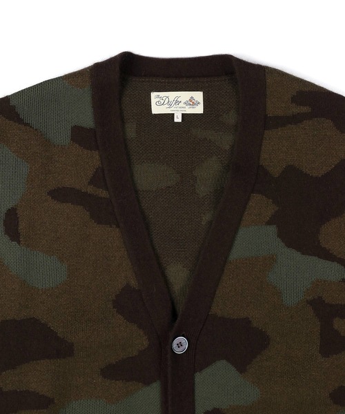 The DUFFER of ST.GEORGE（ザダファーオブセントジョージ）の「DOUBLE JACQUARD WOODLAND CAMO KNIT CARDIGAN：迷彩柄 カモフラージュ ニットカーディガン（カーディガン/ボレロ・メンズ・カモフラージュ・X-LARGE/LARGE/MEDIUM/SMALL）」の7枚目の写真