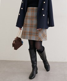natural couture | 選べる丈チェックナロースカート(スカート)