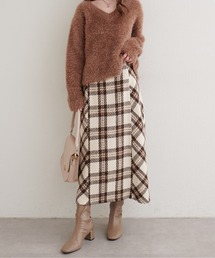 natural couture | 選べる丈チェックナロースカート(スカート)
