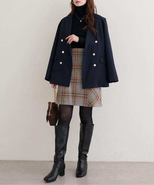 natural couture（ナチュラルクチュール）の「選べる丈チェックナロースカート（スカート・レディース・ブラウン系その他/グレー系その他/ブラック・SMALL/FREE）」の22枚目の写真